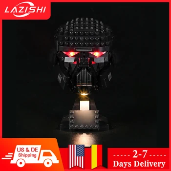 Lazashi Iluminação LED Definido Para 75343 Capacete Colecionáveis Tijolos Kit de Luz, Não Incluiu a Construção de Modelo de