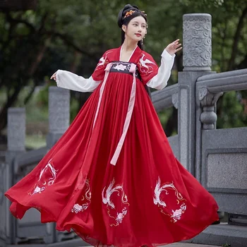 Luxo Hanfu Mulheres Chinês Tradicional Bordado Phoenix Hanfu Azul Carnaval Cosplay Traje Das Mulheres Vestido De Verão Para Mulher